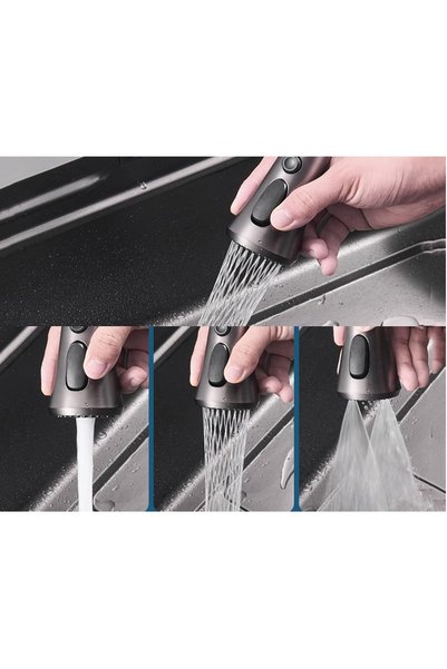 OEM Spiral Faucet Head, Anthracite Gray, 3 Modes, New Patterned Flow Mode, Imported, 7-Year Warranty.