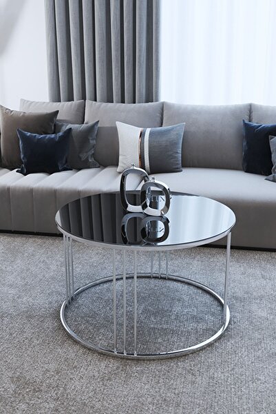 Nies Aksesuar Orta Sehpa Gümüş Kaplama Füme Ayna