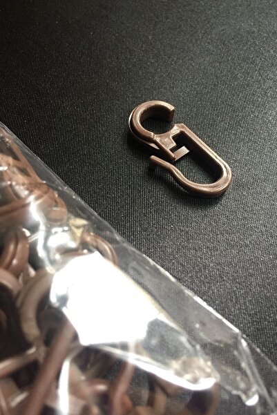 Konur Store Rustik Perde, Halka Klipsi, Ceviz Rengi-100 Adet