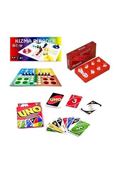 Mangala-uno Oyun Kartı-kızma Birader Muhteşem 3'lü Oyun Seti Zeka Oyunu