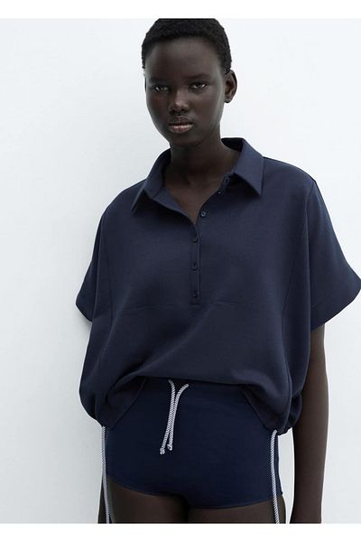 MANGO Woman Hanorac polo cu șnur reglabil