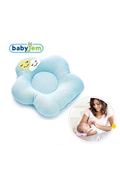 Babyjem وسادة الرضاعة الزهرية باللون الأزرق