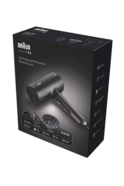 Braun BRHD425E HD4.2 IONTEC Difüzörlü Saç Kurutma Makinesi, 2 Başlıklı, 2100W