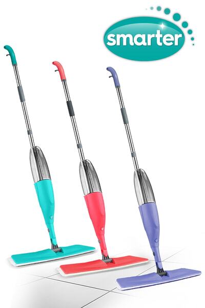 SMARTER Shıny Sprey Mop Renkli 3 Lü Mop Paspas Temizlik Seti