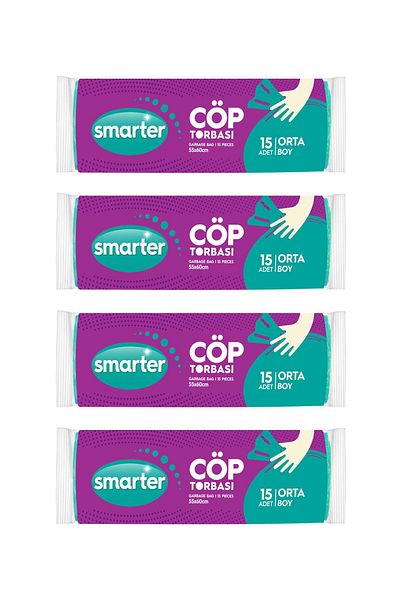 SMARTER كيس قمامة حجم وسط 4 قطع