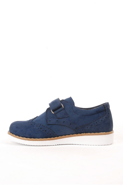 MACİT Navy Blue Suede VelCro Boys' Casual Shoes