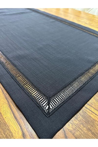 NURHAN HOME COLLECTION Runner de masă din stofă de in negru Kolberli