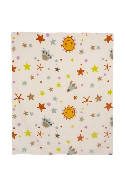 Sevi Bebe Κουβέρτα 70x55 Space Patterned Organic Muslin 2 τεμαχίων - Πολλαπλών χρήσεων