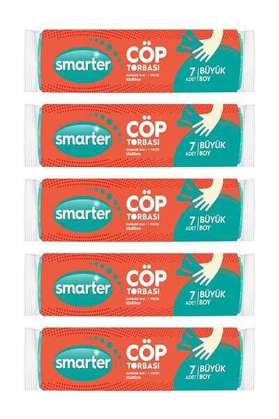 SMARTER كيس قمامة كبير الحجم مكون من 5 قطع (كيس قمامة)