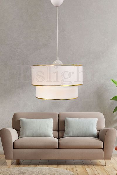 Eslight Sakız Modern Single Pendant Lamp Chandelier Cream-gold Es-sk05