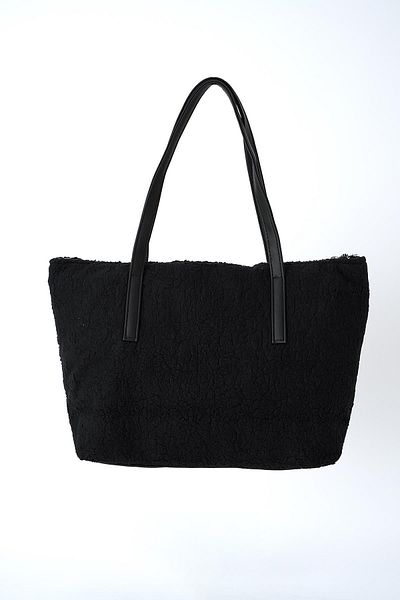 Rays Geantă de umăr din shearling model 3301 neagră