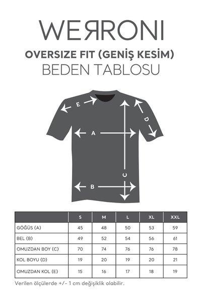 WERRONİ Men's Oversized Fit Wide Cut Crew Neck Cotton Basic Navy Blue T-Shirt