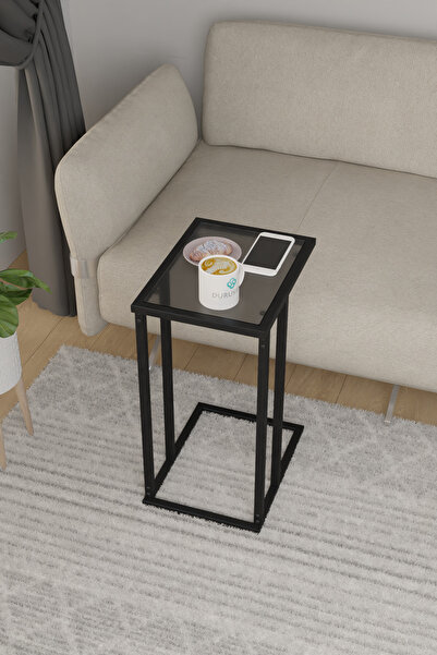 Durusilya Mobilya Camlı C Ayak Sehpa Zigon Sehpa Yan Sehpa