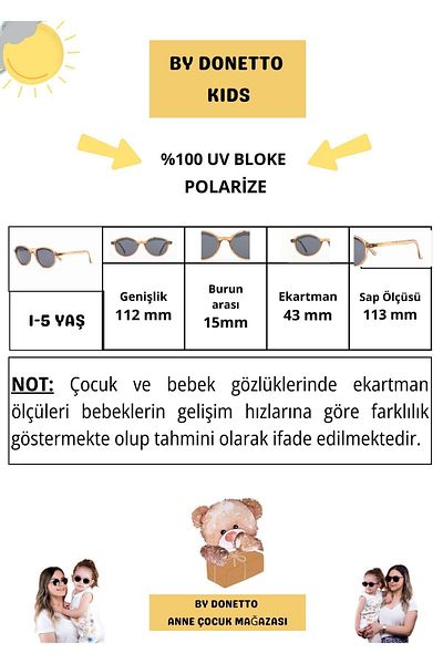 By Donetto New-unisex (1-5 Years) 100% UV Protection Polarized Brown Children's Sunglasses