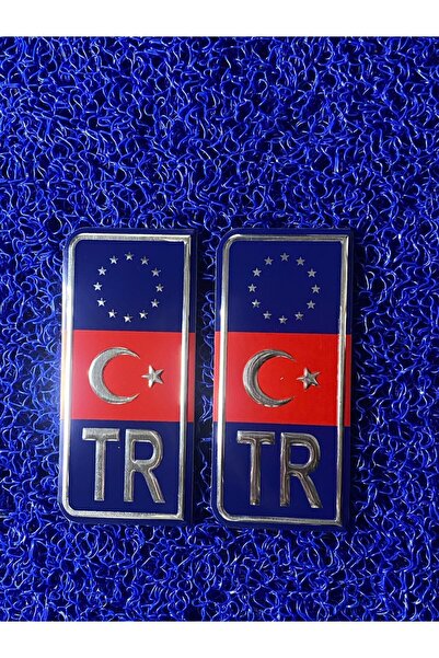 CEBECİOTO لوحة ألومنيوم TR - مجموعة ربط مكونة من قطعتين باللونين الأزرق والأحمر