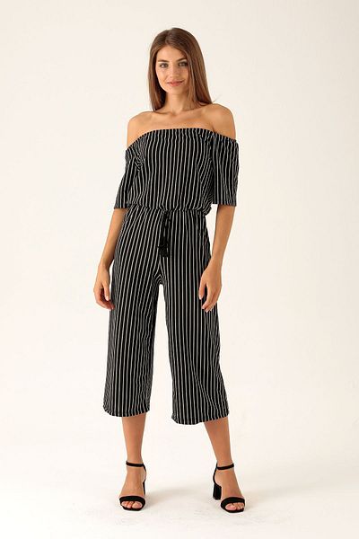 Rays Black Striped Jumpsuit - 5113-1