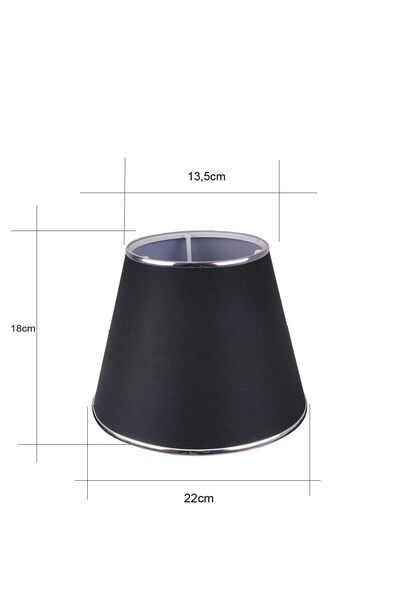 Eslight غطاء مصباح أسود - 22 سم AB26