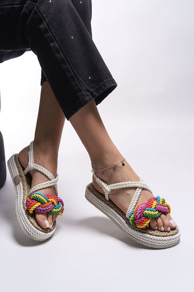 Riccon Jessinalyn0012104 Modell White Rainbow Damensandalen