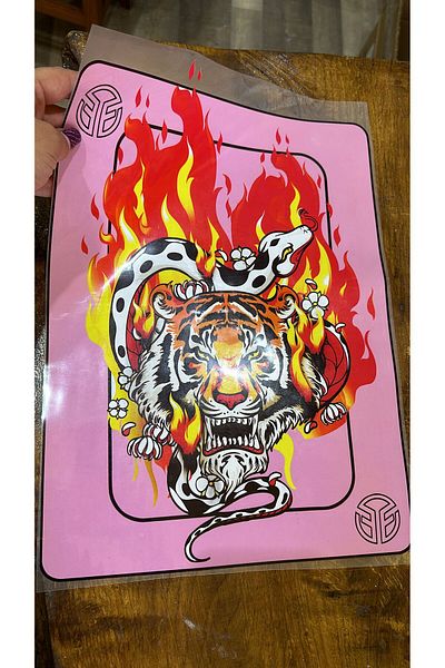 Gönülden Tasarım Yellow Red Lion Transfer Printed T-Shirt - 42x30 cm, Iron-On