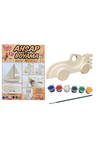 Baby dcey Ahşap Boyama Seti Araba