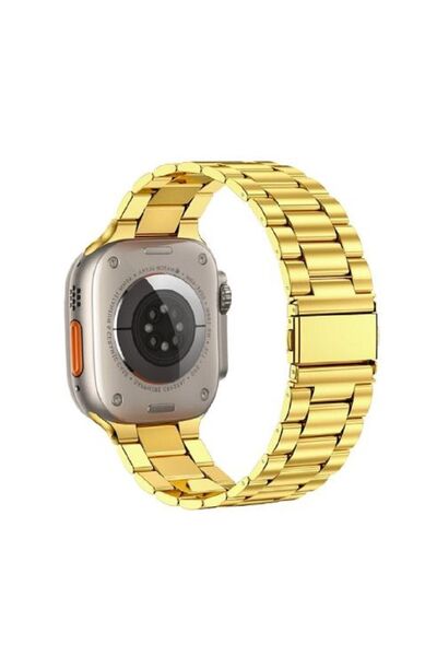 Nezih Case Apple Watch Ultra / Ultra 2 49mm Uyumlu Paslanmaz Çelik Baklalı Me...
