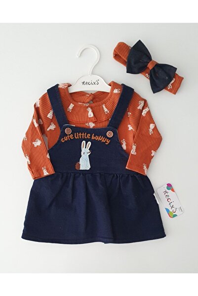 Necix's Salopetli Badili Kız Bebek Elbise Takımı