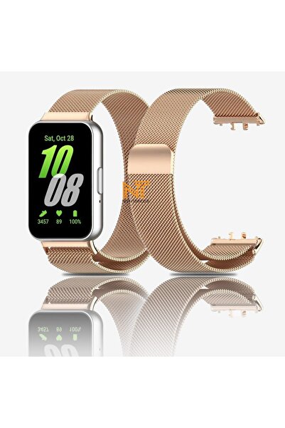 Nezih Case Samsung Galaxy Fit 3 Uyumlu Milanes Tasarım Hasır Örgü Metal Kordon