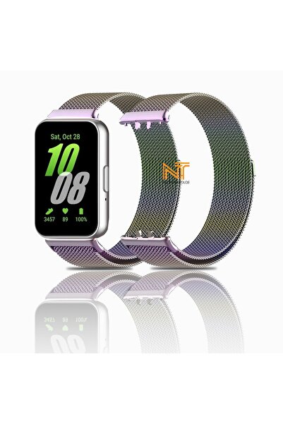 Nezih Case Samsung Galaxy Fit 3 Uyumlu Milanes Tasarım Hasır Örgü Metal Kordon