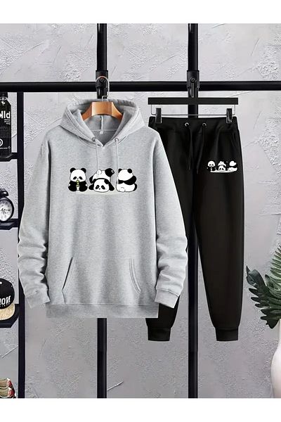 FULL TOLERANCE Σετ αθλητική φόρμα με κουκούλα Panda