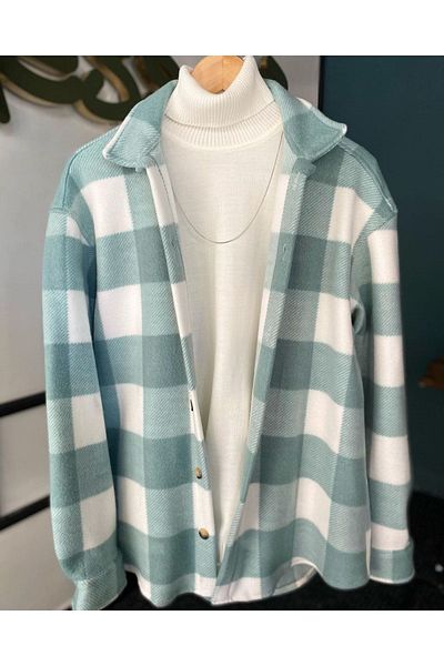 A&O Style Cămașă Mint Unisex Oversize Gros De Iarnă Genuine Fleece