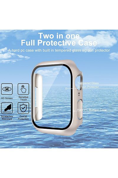 Nezih Case حافظة متوافقة مع ساعة Apple Watch Series 7/8/9 مقاس 41 ملم وغطاء حماية كامل 360 درجة