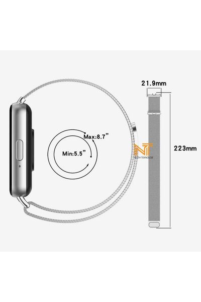 Nezih Case Samsung Galaxy Fit 3 Uyumlu Milanes Tasarım Hasır Örgü Metal Kordon