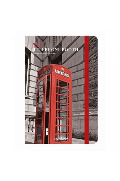 Scrikss Notebook Notelook - Cabină telefonică roșie cu linii A6