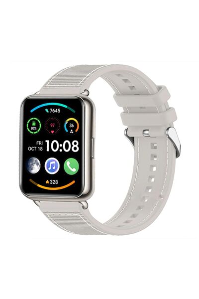 Nezih Case Huawei Watch Fit 2 Uyumlu Dikiş Desenli Dokuma Orijinal Tasarım Si...
