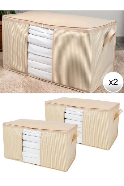 AYHANHOME 2-teiliges Mega-Size-Set mit Fensterstreifenmuster bedrucktem Quilt...