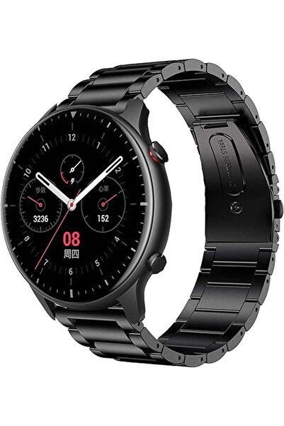 Nezih Case Amazfit Gtr 3 - Gtr 3 Pro - Gtr 2 - Gtr 2e - Gtr 47mm Uyumlu Paslanmaz Çelik Metal Kordon