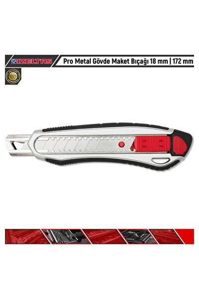 İzeltaş Pro Metal Gövde Maket Bıçağı 18 mm | 172 mm