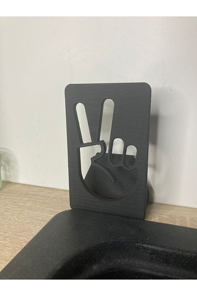 3DLAYERCRAFT Декоративна черна поставка за гъба - Поставка за гъба за чинии за плот