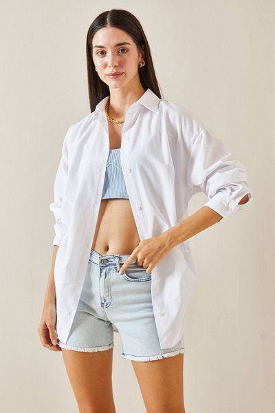 XHAN Cămașă de bază cu guler polo alb 5YXK2-48880-01