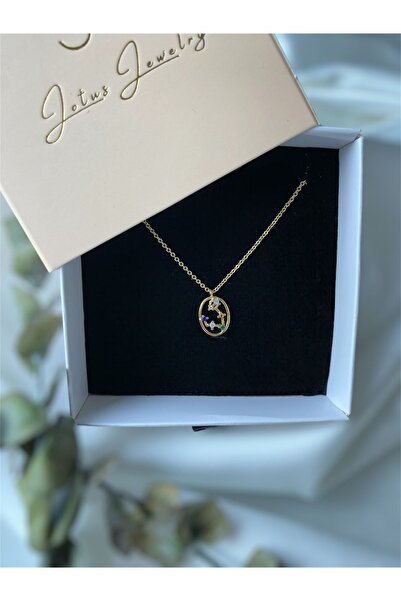 JotusJewelry Renkli Taşlı Balık Burç Kolye