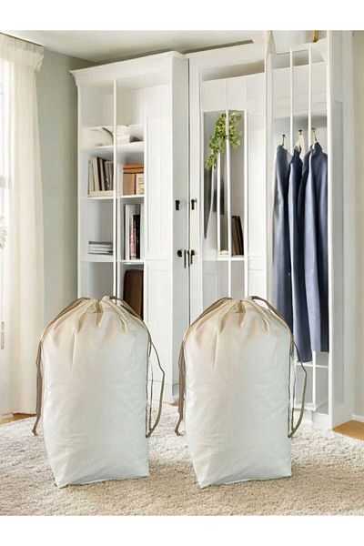Balkan Room 72x62 cm Κρεμ κορδόνι 2 τεμαχίων Σετ απορριμμάτων - Τσάντα μεταφοράς και τσάντα αποθήκευσης μαξιλαριού πάπλωμα