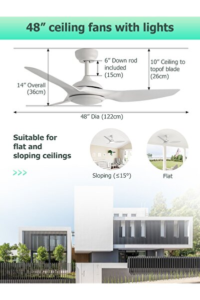 DLC GROUP DLC BORA LED TAVAN VANTİLATÖRÜ BEYAZ 122 CM