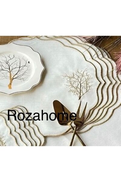 Yakuttekstil Ağaç Desenli Yuvarlak Supla (6 Adet)