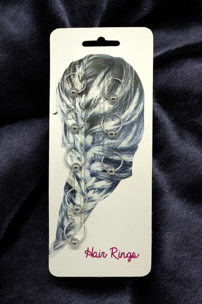 FAHA حلق شعر مطرز بالخرز المعدني وخاتم شعر