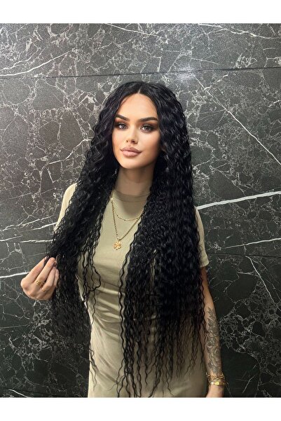 Fenomen Peruk Siyah Afro Vip Tül Peruk Model - Gerçek Saç Dokusunda