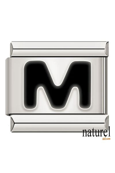 Naturel Tılsım Italian Stainless Steel 9mm Letter m Charm