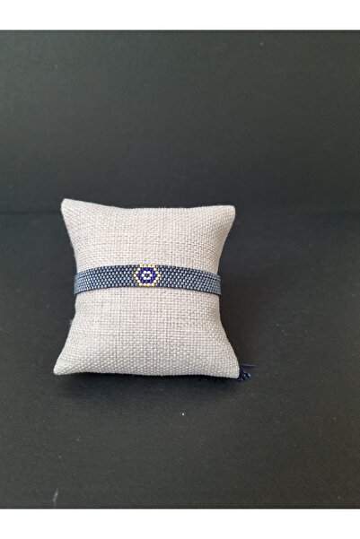 AntiqueMiyuki Antrasıt Lacivert Nazar Miyuki Bileklik