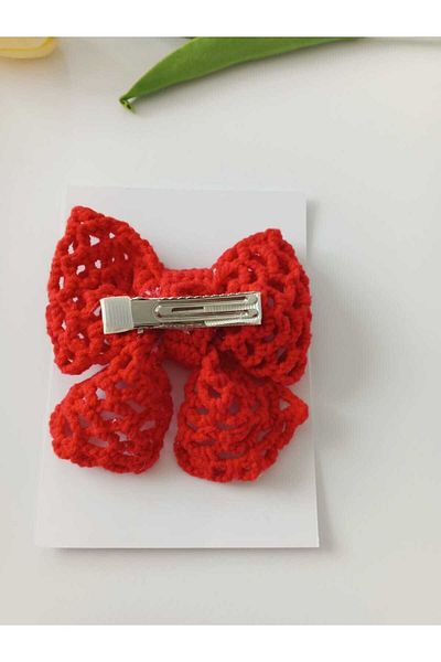 Kadın Girişimciler Atölyesi Red Bow Handmade Clip Buckle