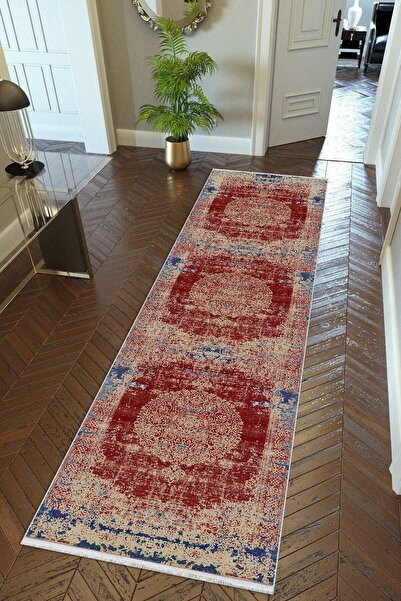 10 Post Online Yolluk Koridor Kırmızı Lacivert Kaymaz Yuvarlak Oval Kesme Ince Yıkanabilir Halı