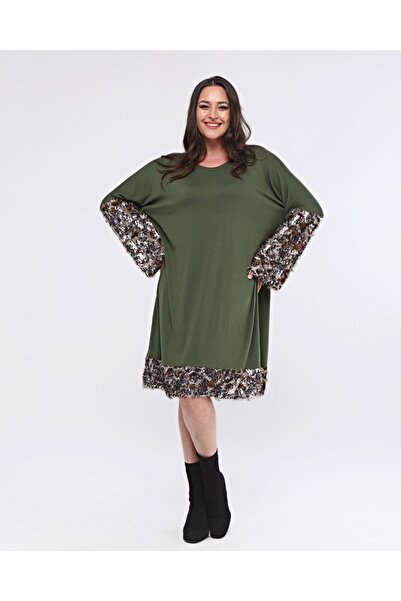 Seçkin Büyük Beden Women's Plus Size Special Combed Cotton Dress-tunic